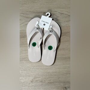 Calvin Klein Women's Pale Pink Thong Sandals